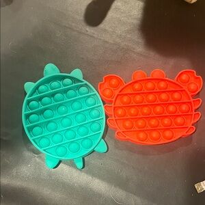 Colorful Turtle and Crab Pop It Fidget Toy Set